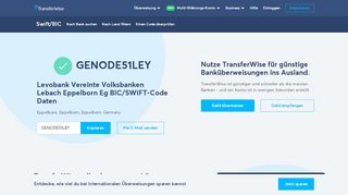 
                            12. GENODE51LEY BIC/SWIFT-Code - Levobank Vereinte Volksbanken ...