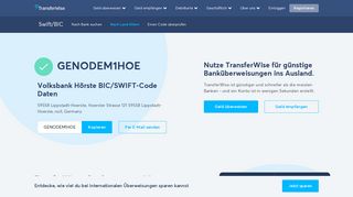 
                            11. GENODEM1HOE BIC/SWIFT-Code - Volksbank Hörste Germany ...