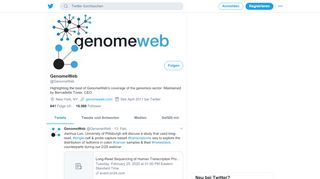 
                            6. GenomeWeb (@GenomeWeb) | Twitter