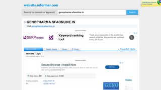 
                            2. genopharma.sfaonline.in at WI. IBISCMS - Login - Website Informer