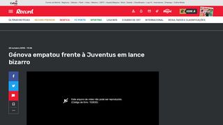 
                            6. Génova empatou frente à Juventus em lance bizarro - Vídeos - Jornal ...