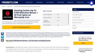
                            7. Genting Casino - Get up to £200 Free Welcome Deposit Bonus ...