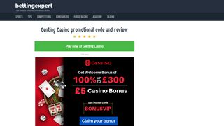 
                            8. Genting Casino Promotional Code - Bettingexpert