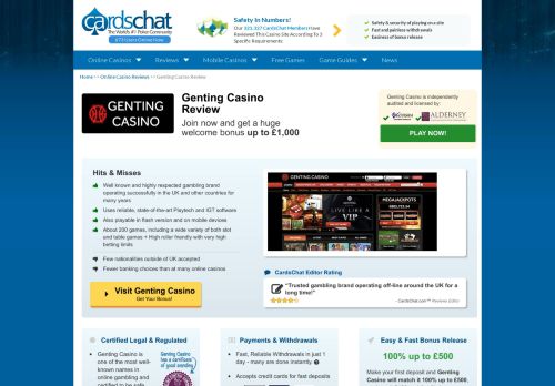 
                            7. Genting Online Casino Review - £1000 FREE Genting Bonus!