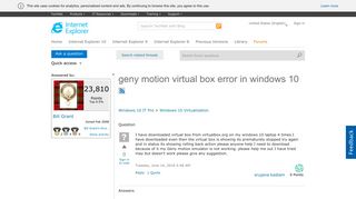 
                            12. geny motion virtual box error in windows 10 - Microsoft