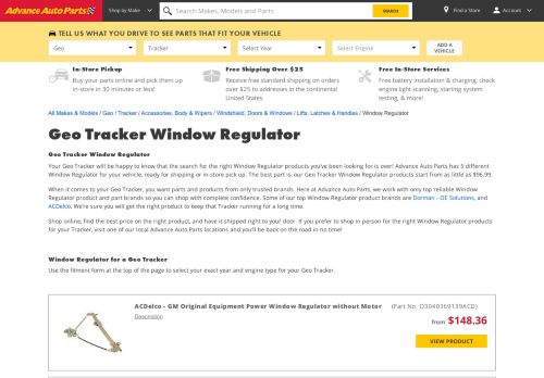 
                            10. Geo Tracker Window Regulator | Advance Auto Parts