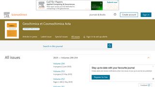 
                            3. Geochimica et Cosmochimica Acta | All Journal Issues | ScienceDirect ...