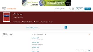 
                            3. Geoderma | All Journal Issues | ScienceDirect.com