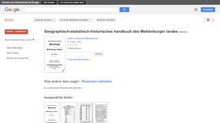 
                            9. Geographisch-statistisch-historisches handbuch des Meklenburger landes