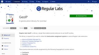 
                            6. GeoIP - A geolocation library for Joomla! - Regular Labs