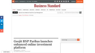 
                            12. Geojit BNP Paribas launches enhanced online investment platform ...