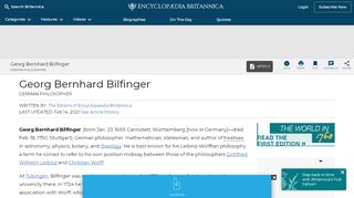 
                            12. Georg Bernhard Bilfinger | German philosopher | Britannica.com