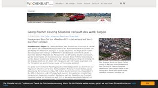 
                            11. Georg Fischer Casting Solutions verkauft das Werk Singen: Singener ...