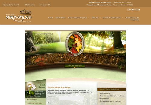 
                            9. George Ahola Login - Timmins, Ontario | Miron-Wilson Funeral Home ...