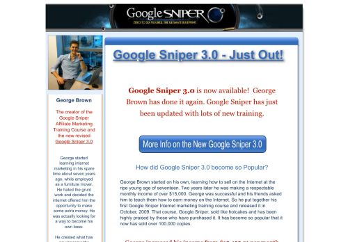 
                            5. George Brown's Google Sniper 3.0 Internet Marketing Course