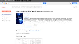 
                            12. George Gissing and the Woman Question: Convention and Dissent
