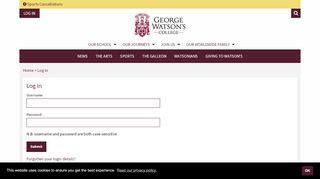 
                            12. George Watson's College - Log In