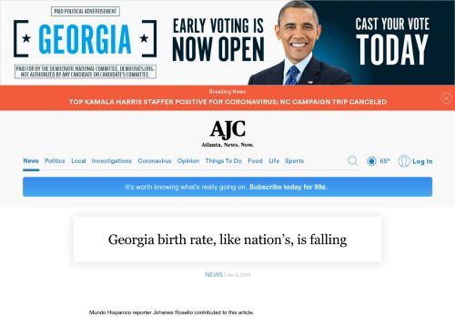 
                            12. Georgia birth rate, like nation's, is falling - AJC.com