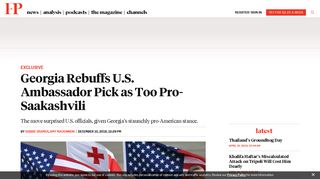 
                            12. Georgia Rebuffs U.S. Ambassador Pick as Too Pro ...