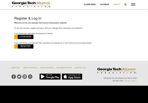 
                            7. Georgia Tech Alumni Association - Register & Log In