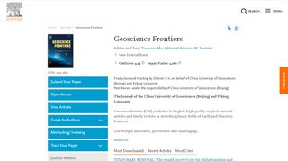 
                            11. Geoscience Frontiers - Journal - Elsevier