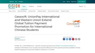 
                            12. Geoswift, UnionPay International and Western Union Extend Global ...