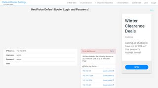 
                            6. GeoVision Default Router Login and Password - Clean CSS