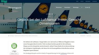 
                            8. Gepäck bei der Lufthansa: Preise, Gewicht, Dimensionen ...