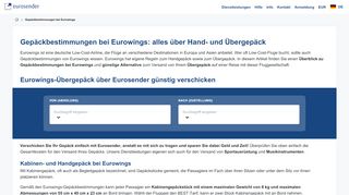 
                            6. Gepäckregelung bei Eurowings - Eurosender.com