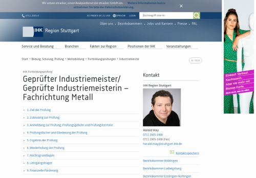 
                            7. Geprüfter Industriemeister/ Geprüfte Industriemeisterin - IHK Stuttgart