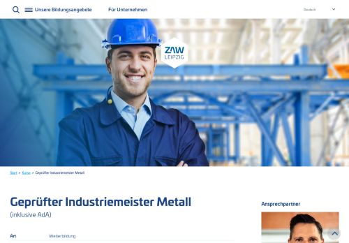 
                            6. Geprüfter Industriemeister Metall (AdA) | ZAW Leipzig