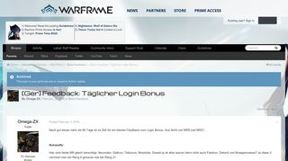 
                            3. [Ger] Feedback: Täglicher Login Bonus - Beta-Feedback - Warframe ...