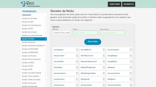 
                            6. Gerador de Nicks online - 4Devs