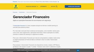 
                            2. Gerenciador Financeiro - Empresas | Banco do Brasil - Bb