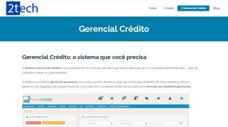 
                            2. Gerencial Crédito | 2Tech - Sistema Gerencial Crédito
