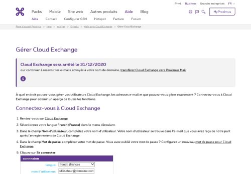
                            2. Gérer Cloud Exchange | Proximus