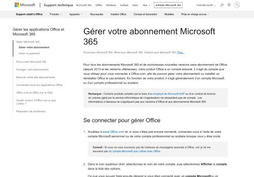 
                            5. Gérer le compte que vous utilisez avec Office - Support Office