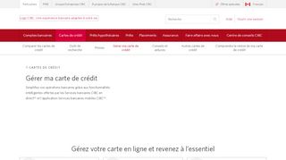 
                            3. Gérez votre carte | Cartes de crédit | Banque CIBC - CIBC.com