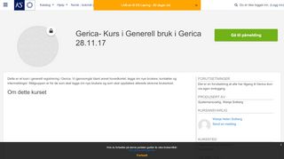 
                            12. Gerica- Kurs i Generell bruk i Gerica: Course Home Page