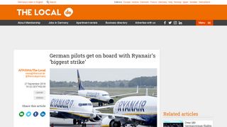 
                            10. German pilots get on board with Ryanair's 'biggest strike' - The Local