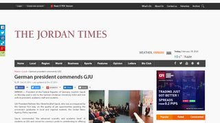 
                            10. German president commends GJU | Jordan Times