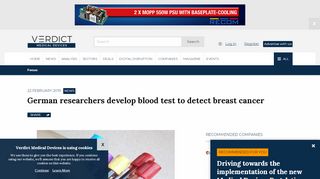 
                            9. German researchers develop blood test to detect breast cancer