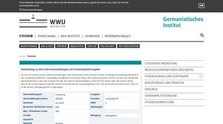 
                            3. Germanistik - Anmeldung zu Lehrveranstaltungen - Universität Münster