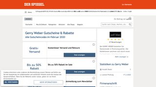 
                            12. Gerry Weber Gutschein → 20% Rabatt | Februar 2019 - Spiegel.de