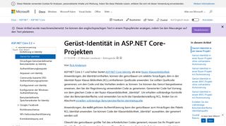 
                            1. Gerüst-Identität in ASP.NET Core-Projekten | Microsoft Docs