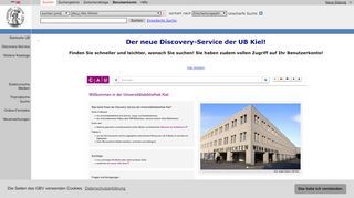 
                            2. Gesamtkatalog der Universitätsbibliothek Kiel - start/welcome