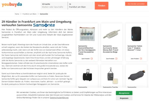 
                            12. Geschäfte bei denen die Marke Samsonite erhältlich ist. - youbuyda