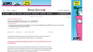 
                            10. Geschäftsführer/in ANKÖ - Entgeltliche Einschaltung - Wiener ...