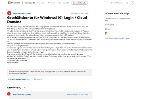 
                            5. Geschäftskonto für Windows(10)-Login / - Microsoft Community
