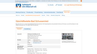 
                            6. Geschäftsstelle Bad Schussenried | Volksbank Ulm-Biberach eG